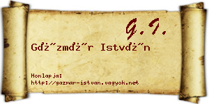 Gázmár István névjegykártya